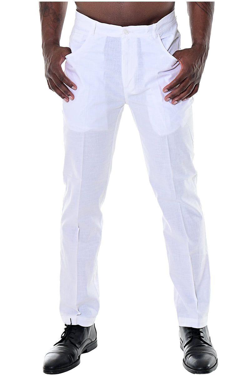 VASTRAMAY Men's White Pure Cotton Pant Style Pyjama – vastramay